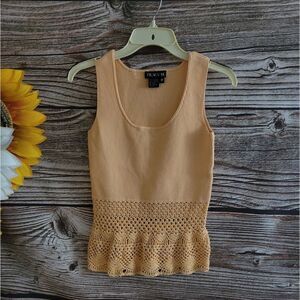 Tracy M Sleeveless Crochet Top cream cycle Women's medium pre-owned
